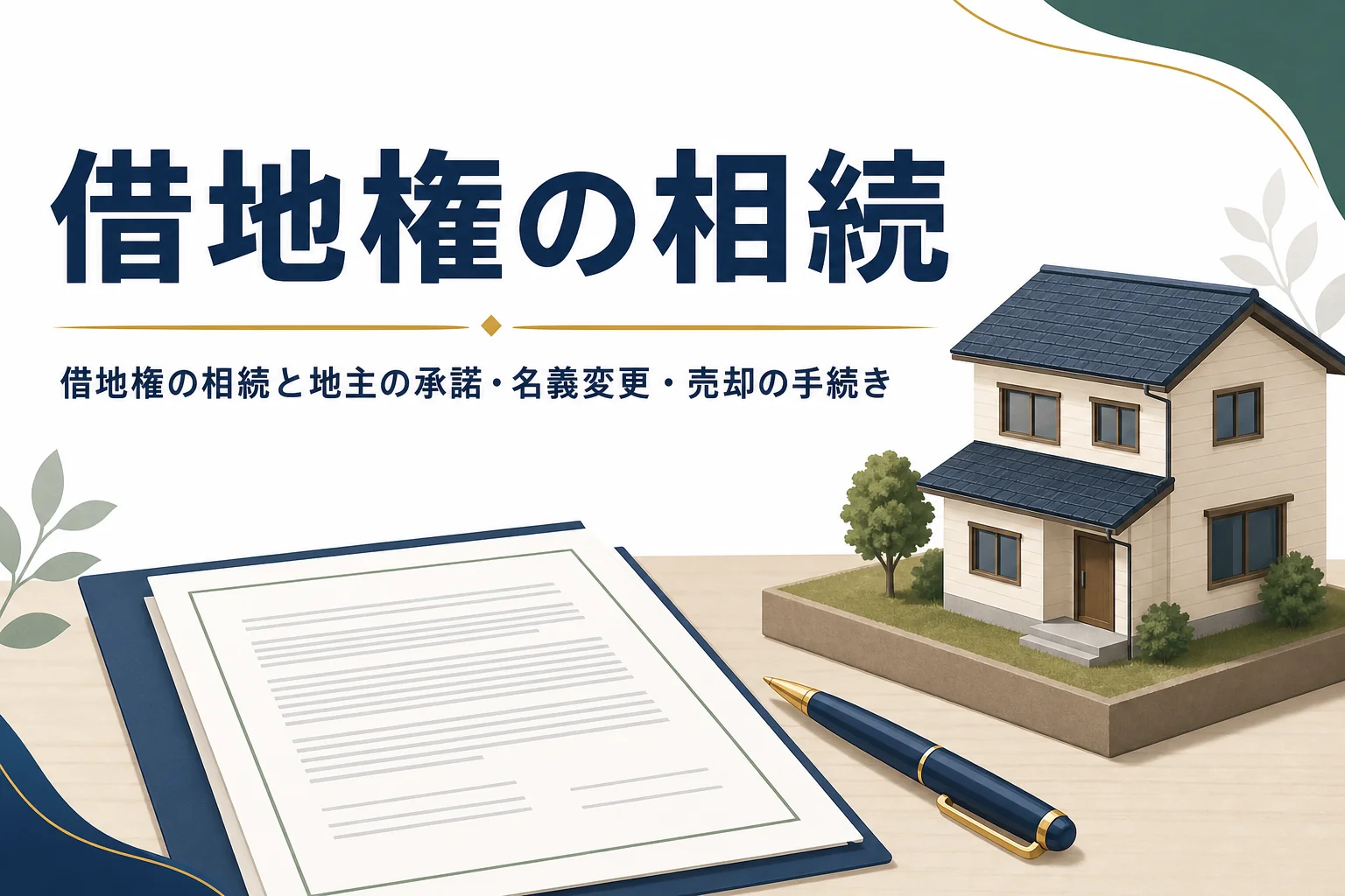 借地権付き建物を相続した時の地主の承諾や名義変更、売却・返還の手続きを解説する記事のアイキャッチ