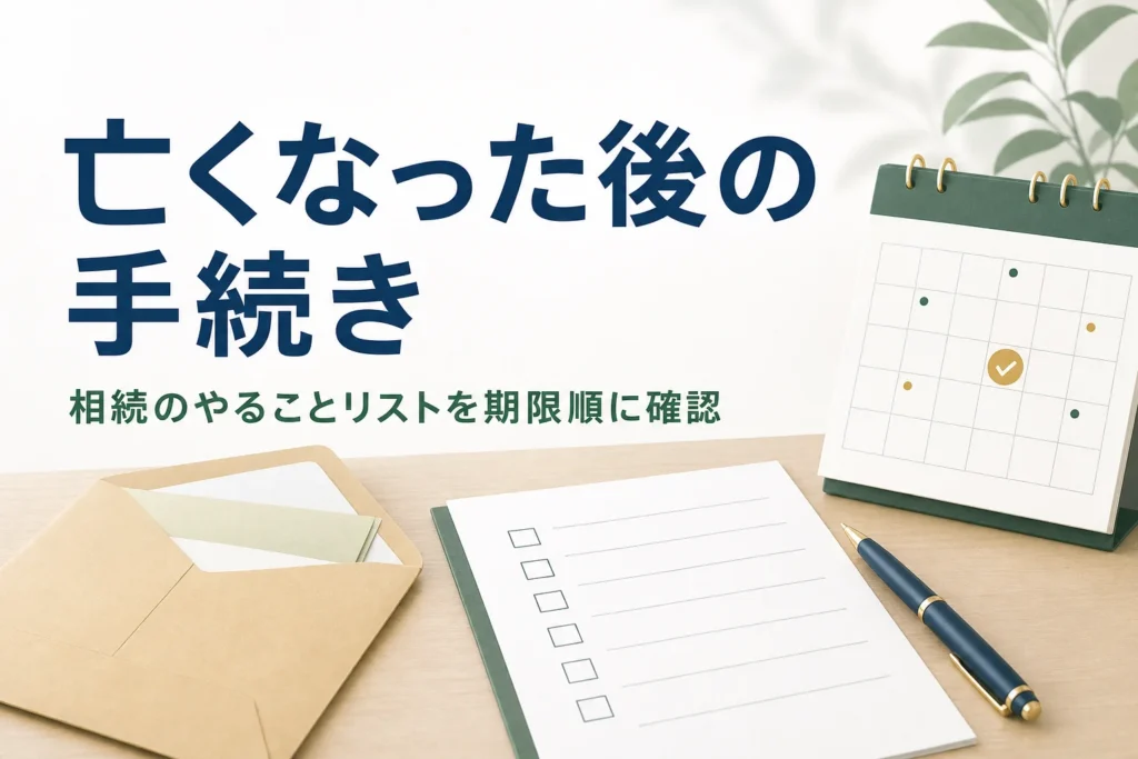 親が亡くなった後の手続きと相続のやることリストを解説する記事のアイキャッチ