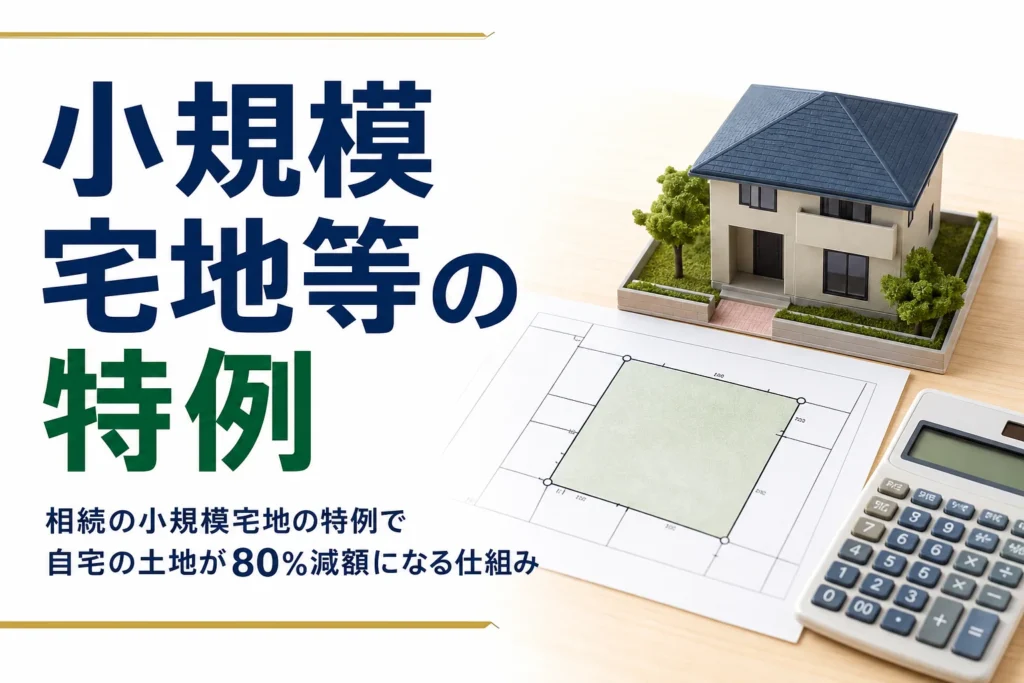 相続の小規模宅地等の特例の要件と減額の計算を解説する記事のアイキャッチ