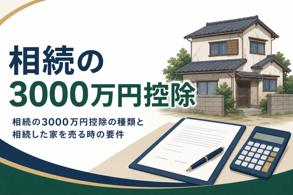 相続の3000万円控除の種類と相続した家を売る時の要件を解説する記事のアイキャッチ