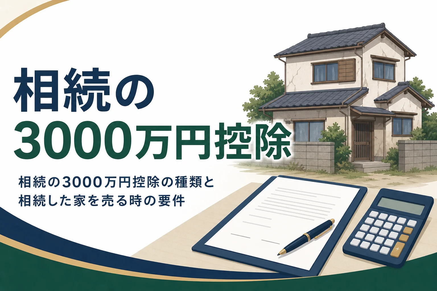 相続の3000万円控除の種類と相続した家を売る時の要件を解説する記事のアイキャッチ