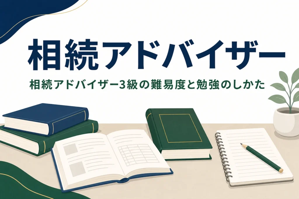 相続アドバイザー3級の難易度と勉強方法を解説する記事のアイキャッチ