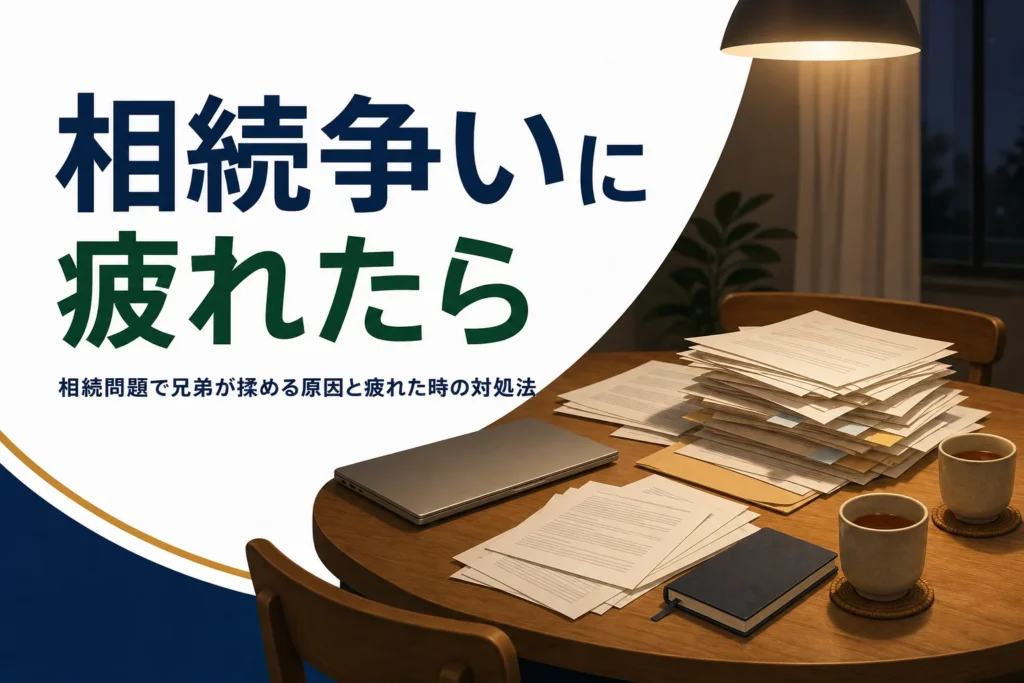 相続問題で兄弟が揉める原因と疲れた時の対処法を解説する記事のアイキャッチ