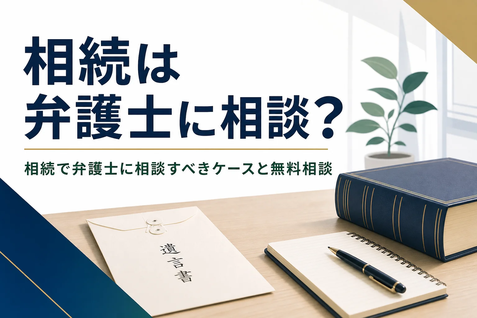 相続で弁護士に相談すべきケースと依頼できること、無料相談の窓口を解説する記事のアイキャッチ