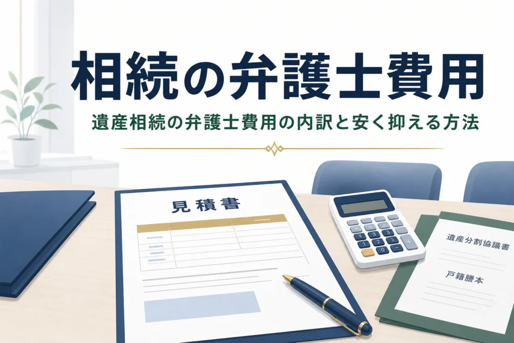 遺産相続の弁護士費用の内訳と安く抑える方法を解説する記事のアイキャッチ