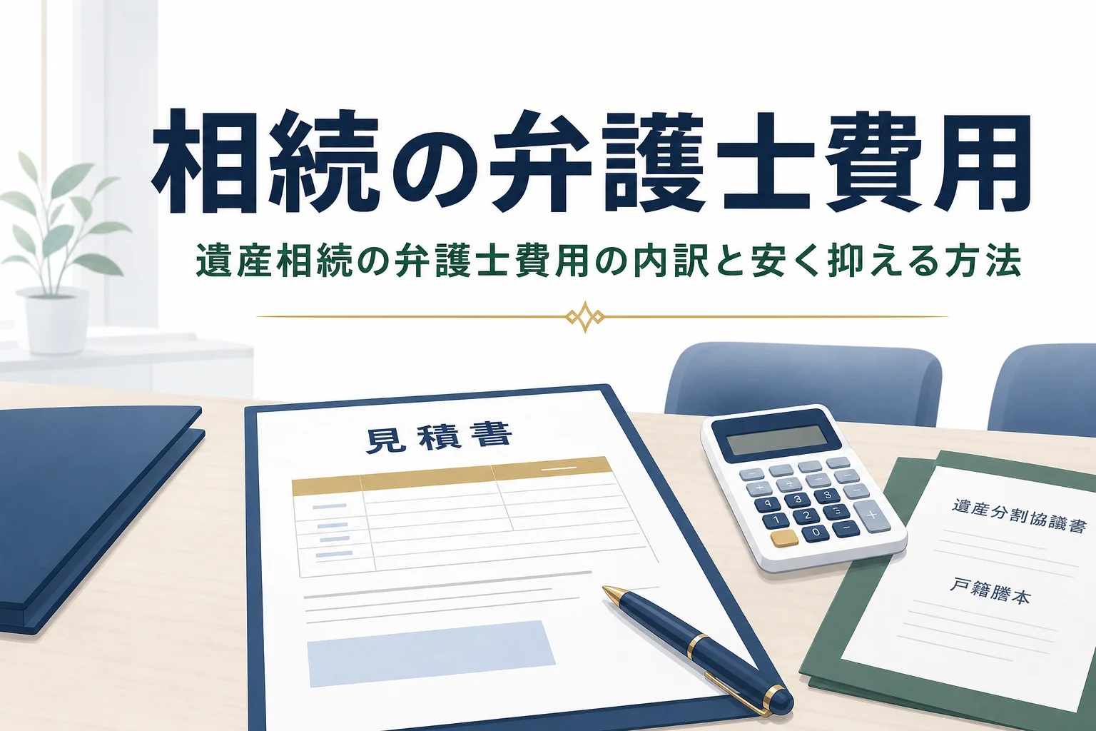 遺産相続の弁護士費用の内訳と安く抑える方法を解説する記事のアイキャッチ