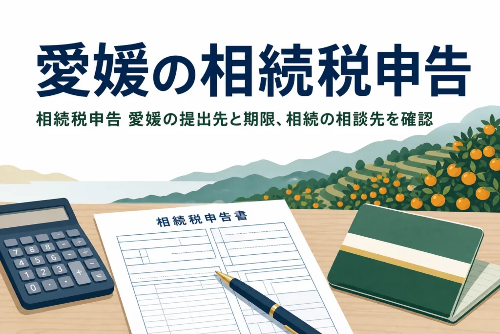 愛媛県で相続税の申告先や相続の相談先を探す方向けの記事のアイキャッチ