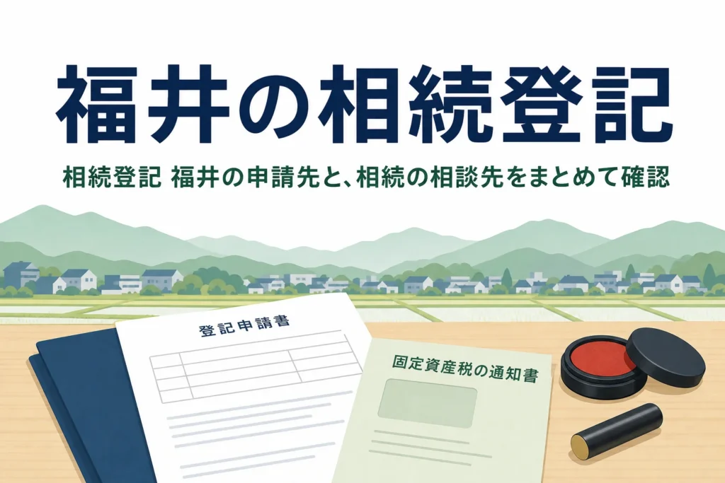 福井県で相続登記の申請先や相続の相談先を探す方向けの記事のアイキャッチ