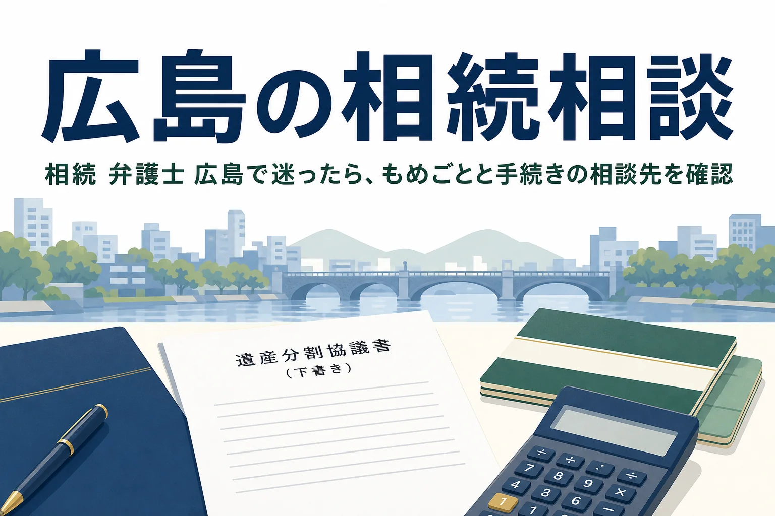 広島県で相続を弁護士に相談したい方向けに、相続の窓口と相談先をまとめた記事のアイキャッチ