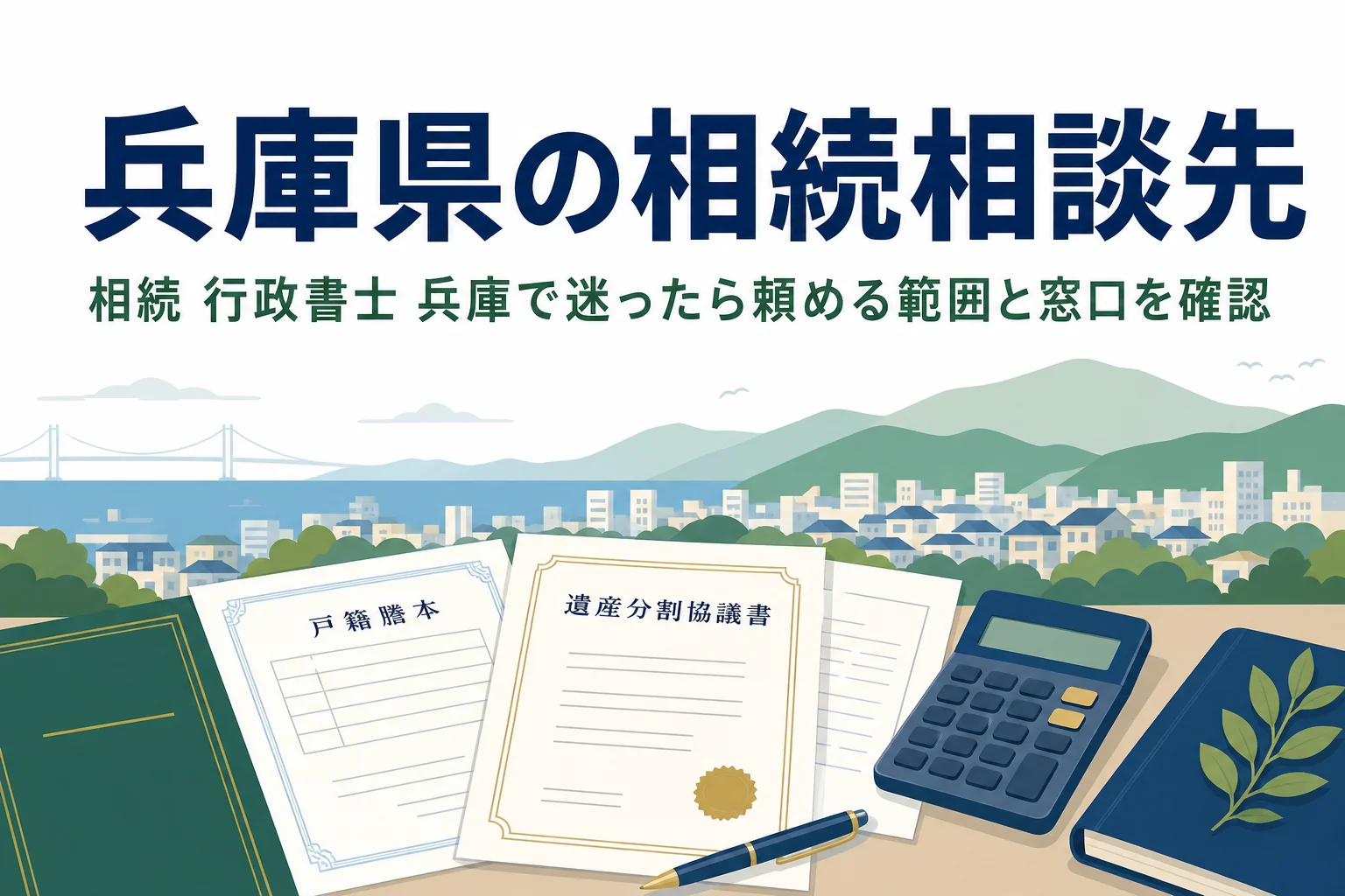兵庫県で相続を行政書士などの専門家に相談する時の窓口と頼み分けを解説する記事のアイキャッチ