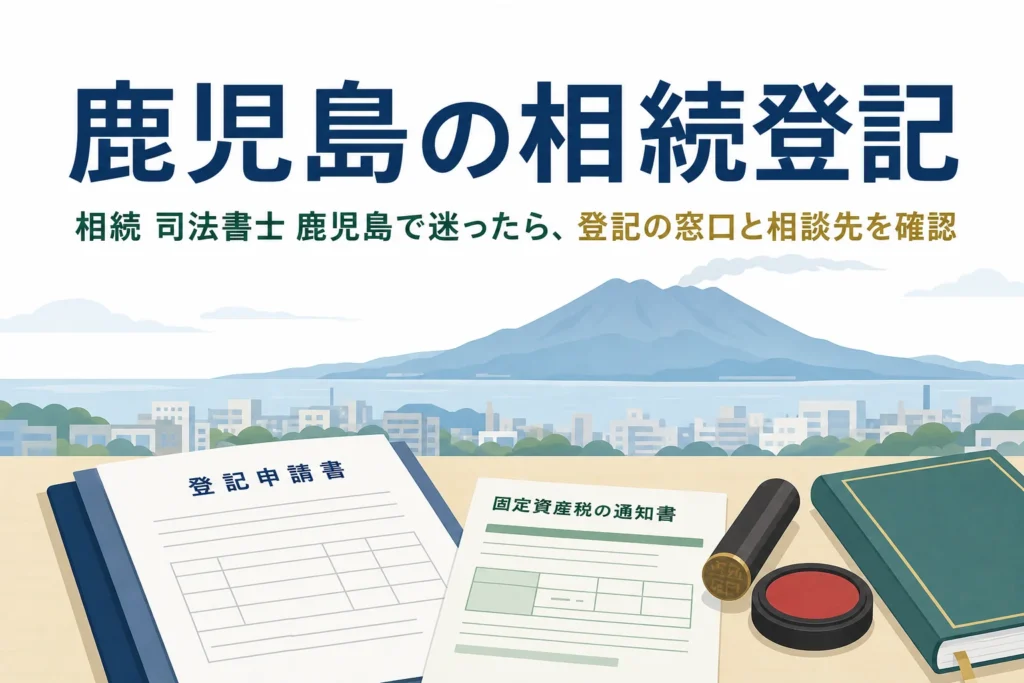 鹿児島県で相続登記を司法書士に頼みたい方向けに、相続の窓口と相談先をまとめた記事のアイキャッチ