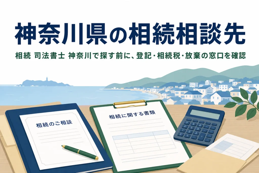 神奈川県で相続登記や相続税の相談先を探す方向けの記事のアイキャッチ