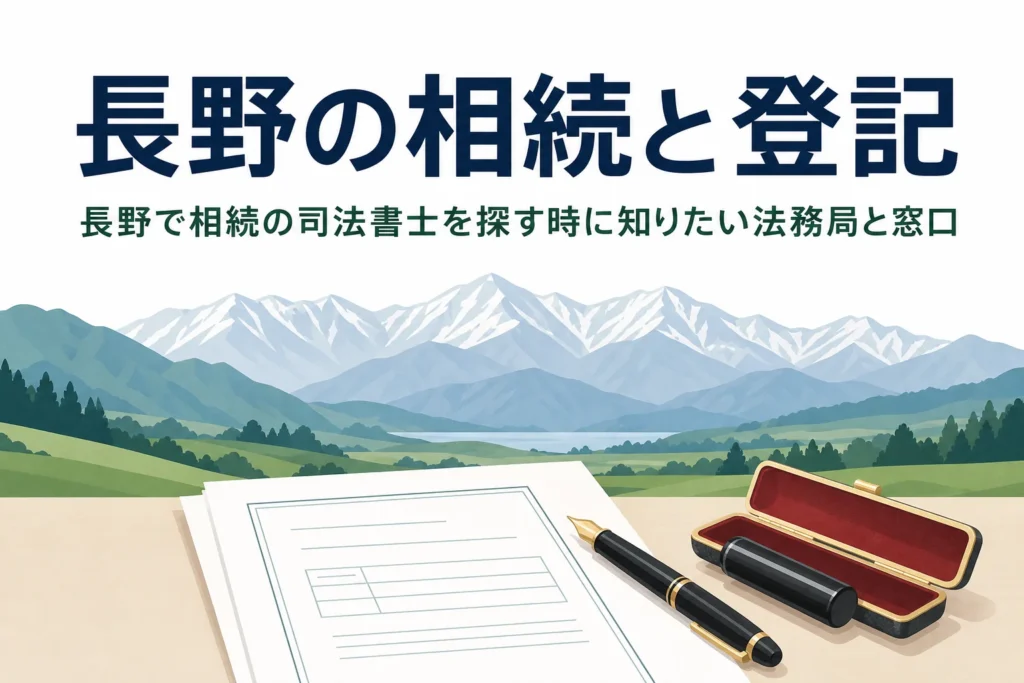 長野県で相続登記を司法書士に頼む目安と法務局などの窓口を解説する記事のアイキャッチ