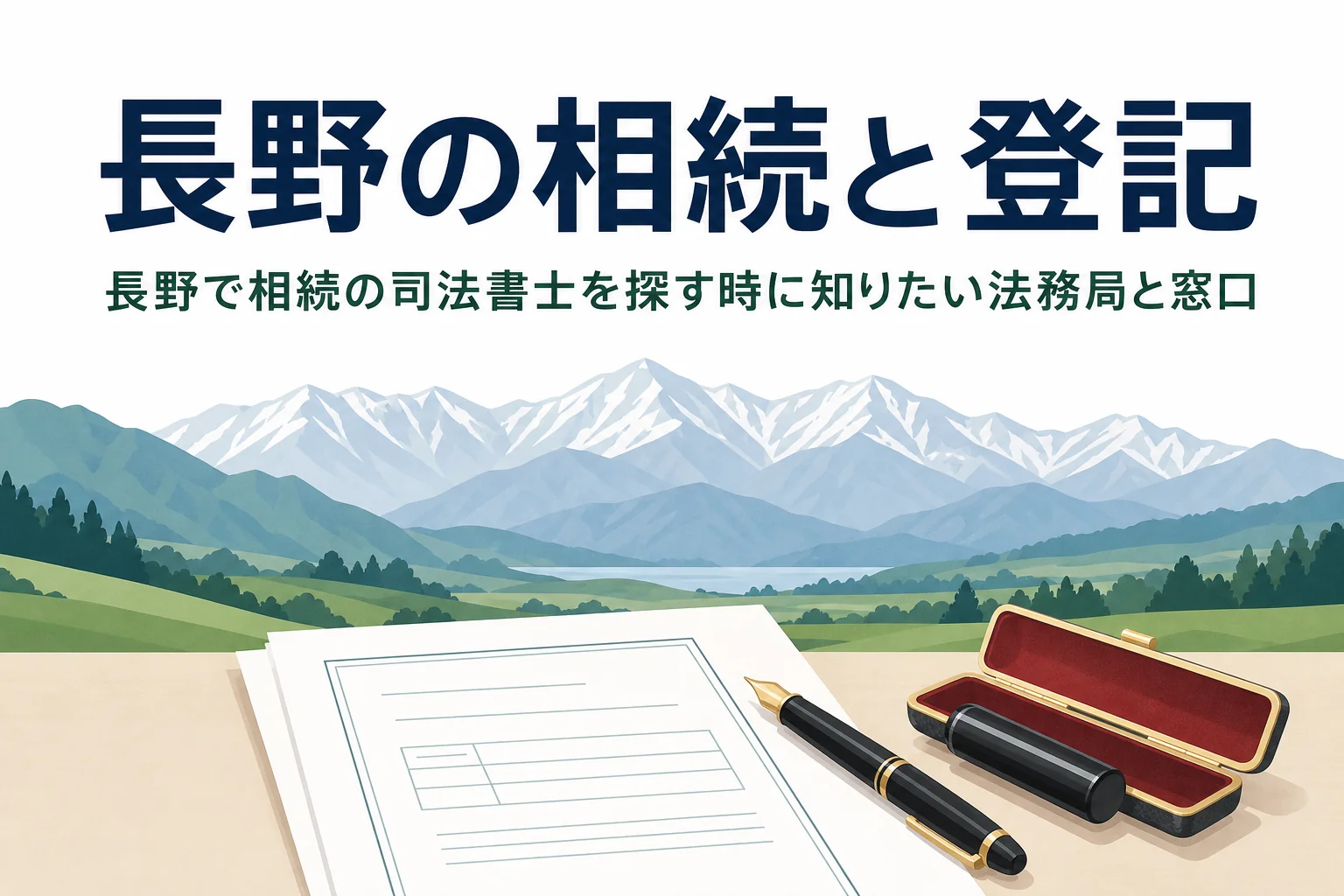 長野県で相続登記を司法書士に頼む目安と法務局などの窓口を解説する記事のアイキャッチ