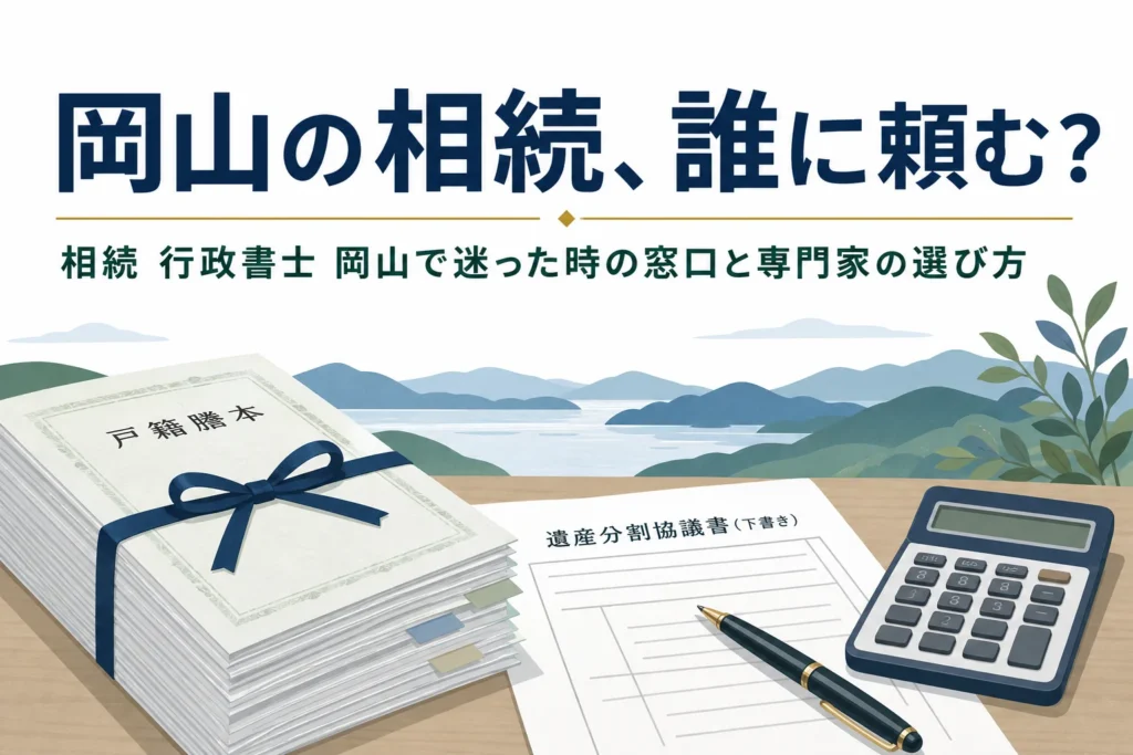 岡山県で相続の手続き先と相談先を探す方向けの記事のアイキャッチ