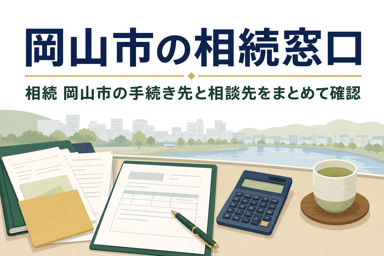 岡山市で相続の手続き先と相談先を探す方向けの記事のアイキャッチ