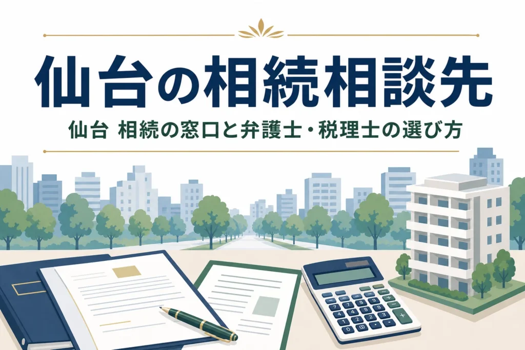 仙台市で相続の窓口と弁護士・税理士・司法書士の選び方を解説する記事のアイキャッチ