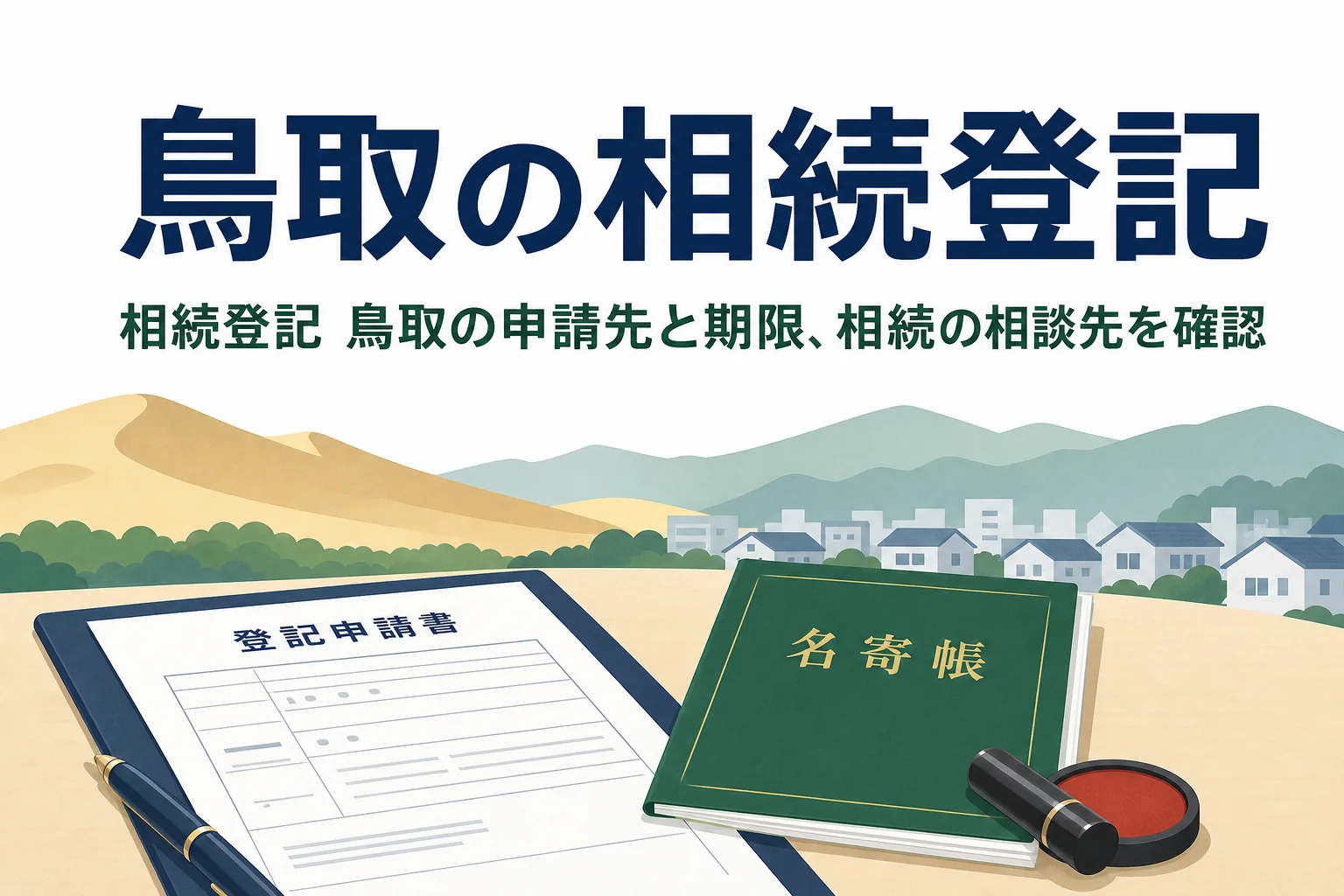 鳥取県で相続登記の申請先や相続の相談先を探す方向けの記事のアイキャッチ
