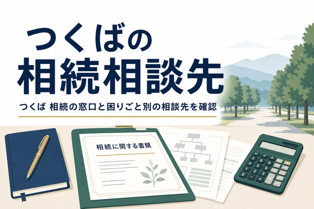 つくば市で相続の手続き先と相談先を探す方向けの記事のアイキャッチ