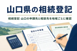 山口県で相続登記の申請先や相続の相談先を探す方向けの記事のアイキャッチ