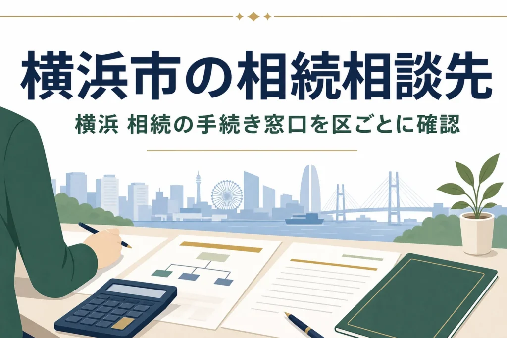 横浜市で相続の手続き窓口と相談先を探す方向けの記事のアイキャッチ