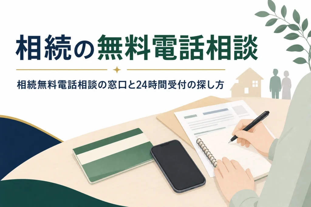 相続の無料電話相談の窓口と電話の前に準備することを解説する記事のアイキャッチ
