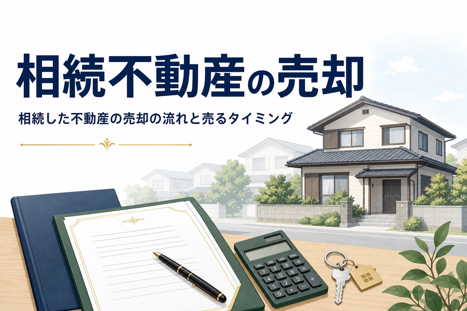 相続した不動産を売却する流れと売るタイミングを解説する記事のアイキャッチ