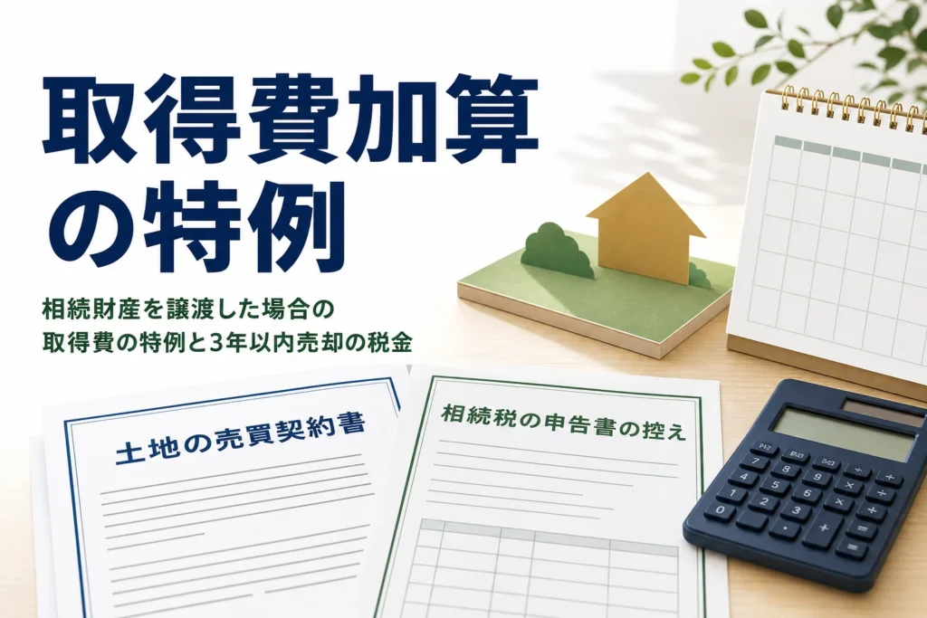 相続財産を譲渡した場合の取得費の特例と相続後3年以内の売却の税金を解説する記事のアイキャッチ