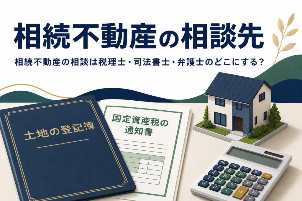 相続した不動産や土地の相談先の使い分けを解説する記事のアイキャッチ