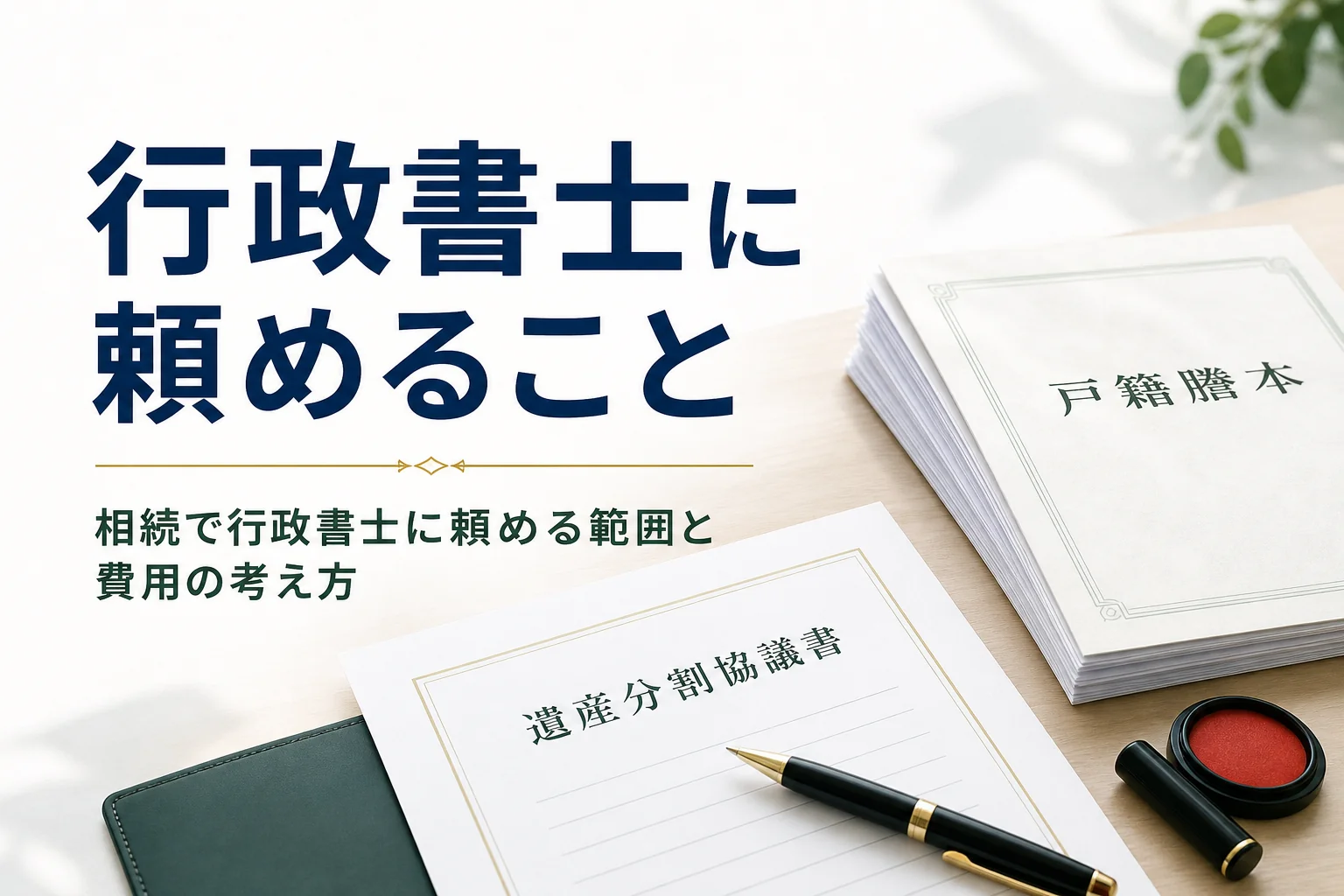 相続で行政書士に頼めることと費用を解説する記事のアイキャッチ