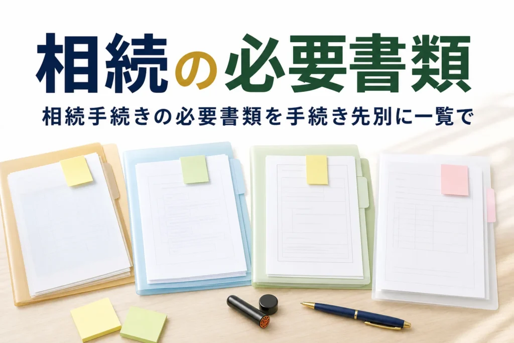 相続手続きの必要書類を手続き先別に紹介する記事のアイキャッチ