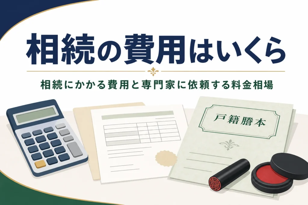 相続にかかる費用と専門家に依頼する料金の目安を解説する記事のアイキャッチ