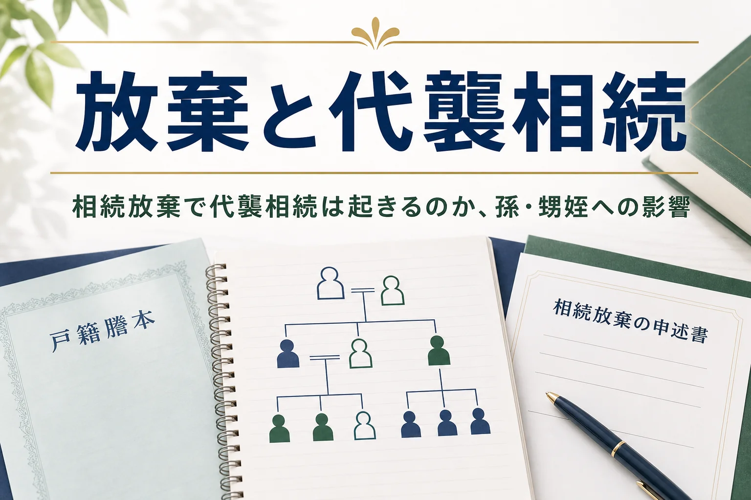 相続放棄と代襲相続の関係、孫や甥姪への影響を解説する記事のアイキャッチ