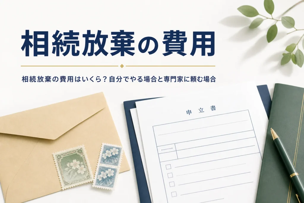 相続放棄にかかる費用と専門家に依頼する場合の違いを解説する記事のアイキャッチ