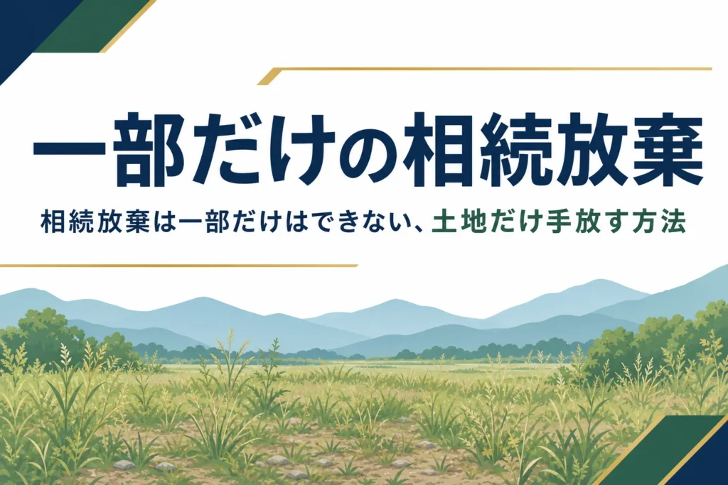 相続放棄は一部だけはできない、土地だけ手放す方法を解説する記事のアイキャッチ