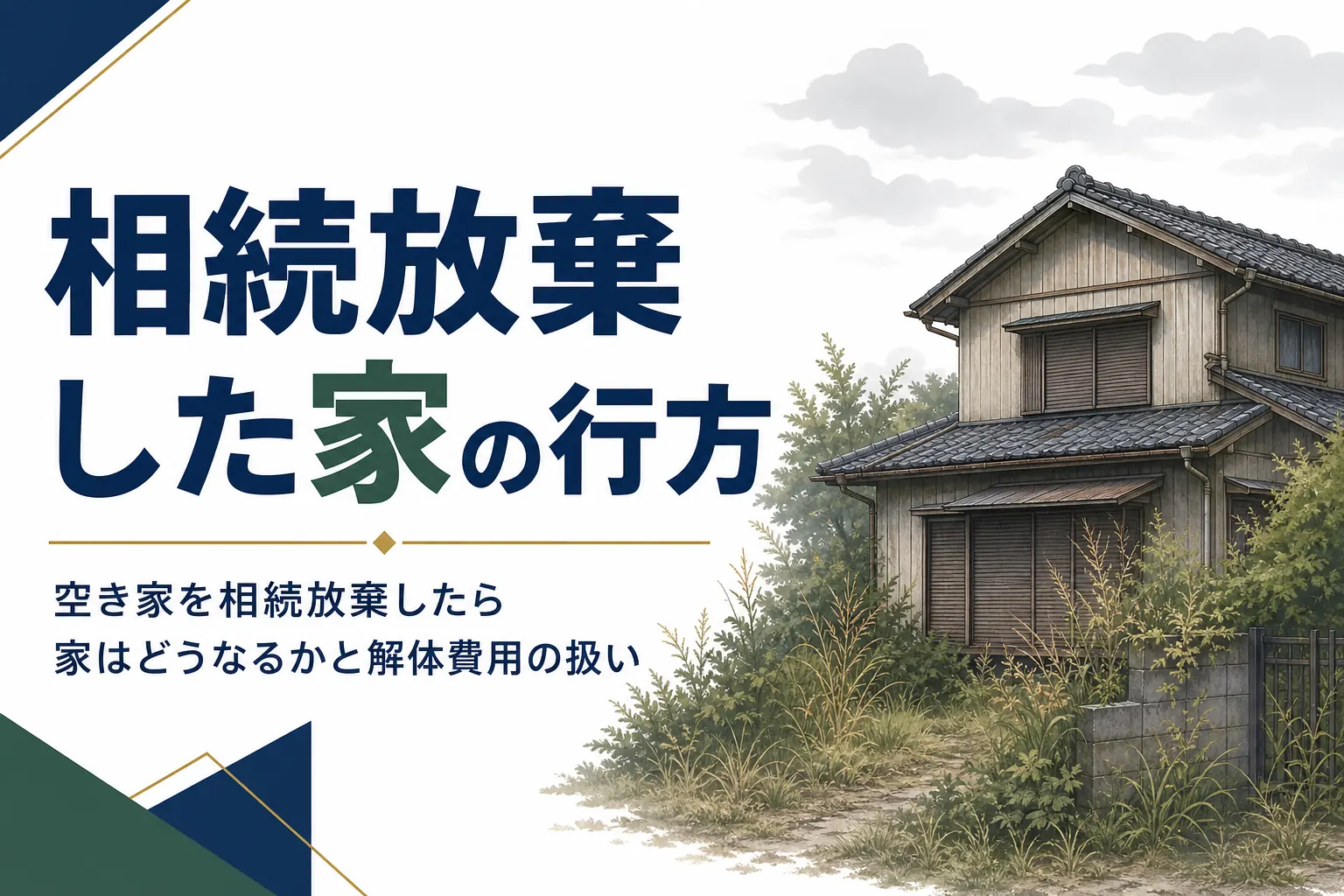 相続放棄した空き家や実家がどうなるかを解説する記事のアイキャッチ