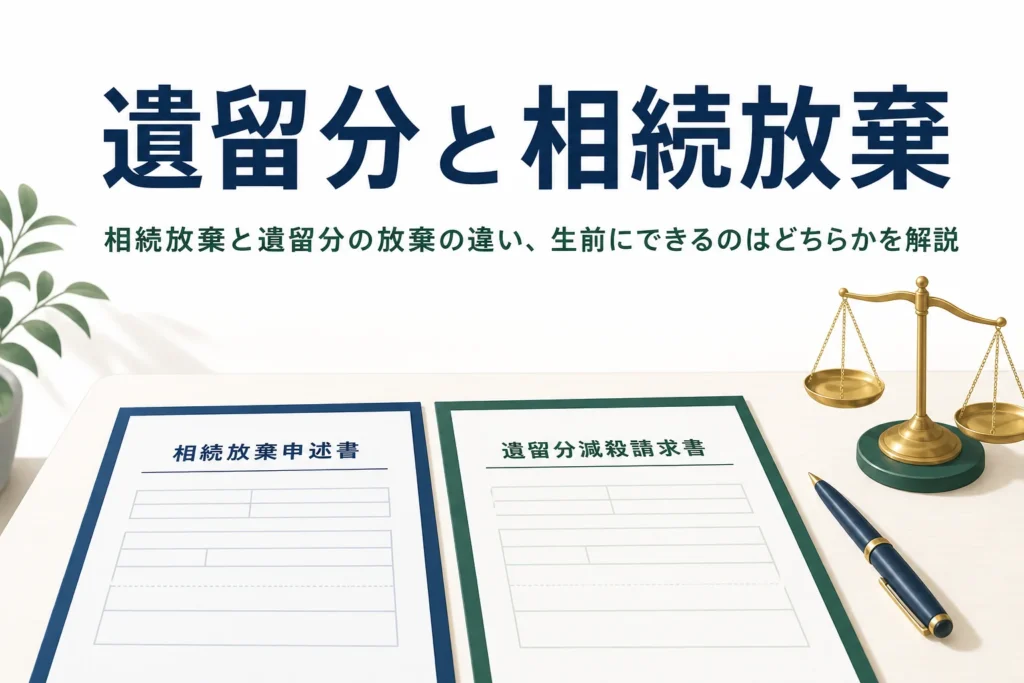 相続放棄と遺留分の放棄の違いを解説する記事のアイキャッチ