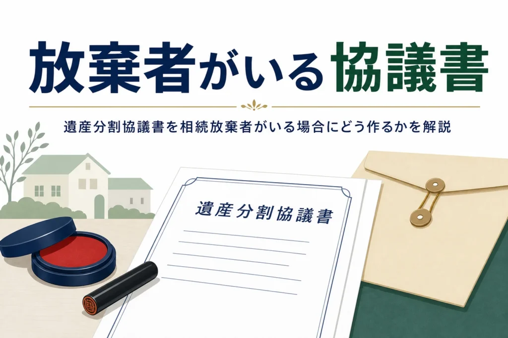 遺産分割協議書を相続放棄者がいる場合にどう作るかを解説する記事のアイキャッチ