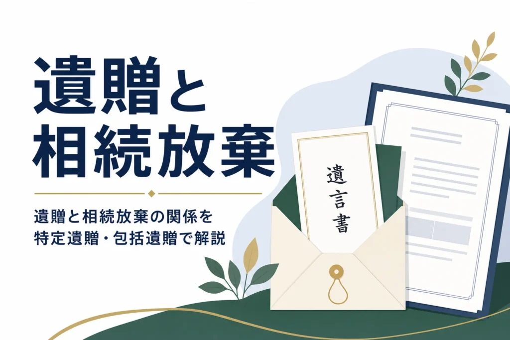 「遺贈と相続放棄」を解説する記事のアイキャッチ