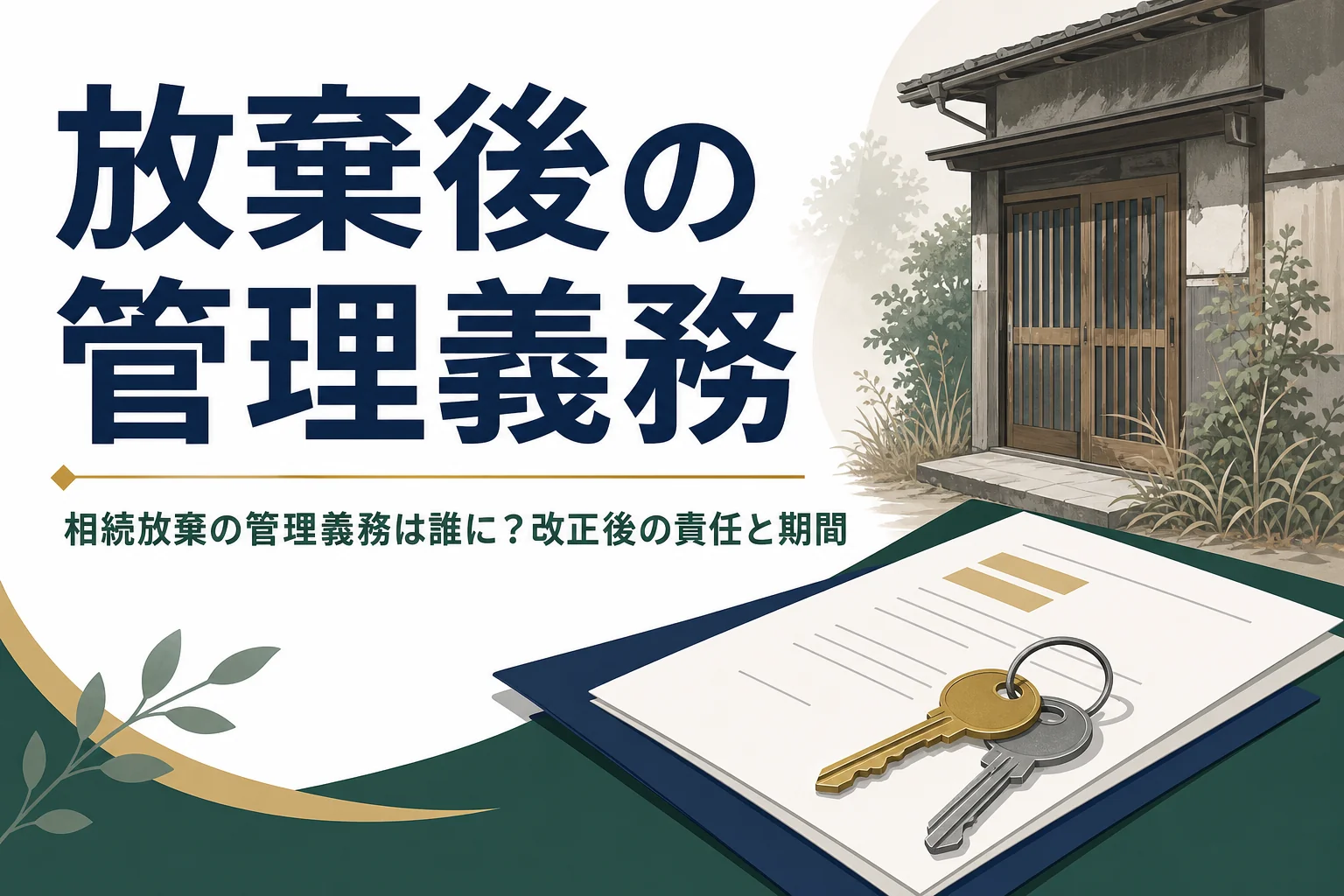 相続放棄後の管理義務（保存義務）を負う人と期間を解説する記事のアイキャッチ
