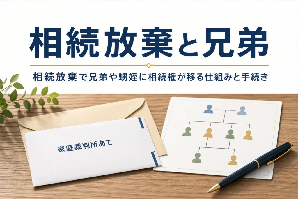 相続放棄で兄弟や甥姪が相続人になる仕組みを解説する記事のアイキャッチ