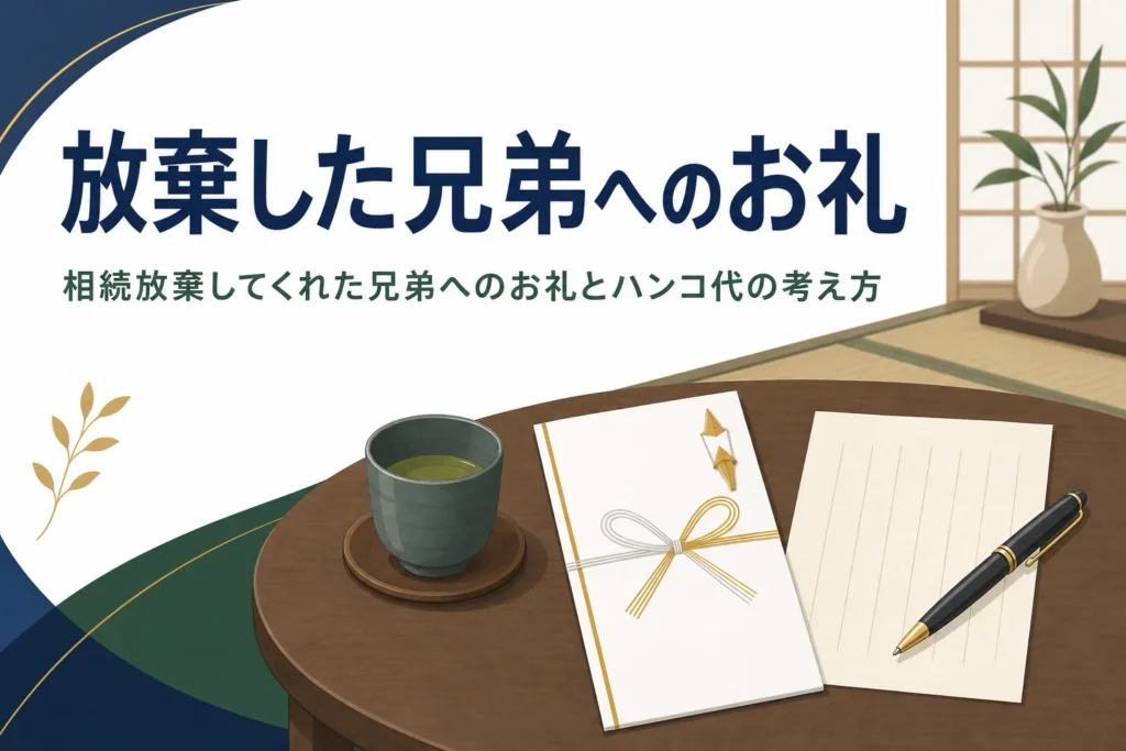 相続放棄してくれた兄弟へのお礼とハンコ代の考え方を解説する記事のアイキャッチ