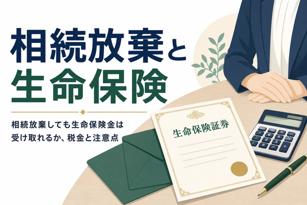 相続放棄しても生命保険金を受け取れるかと税金の扱いを解説する記事のアイキャッチ