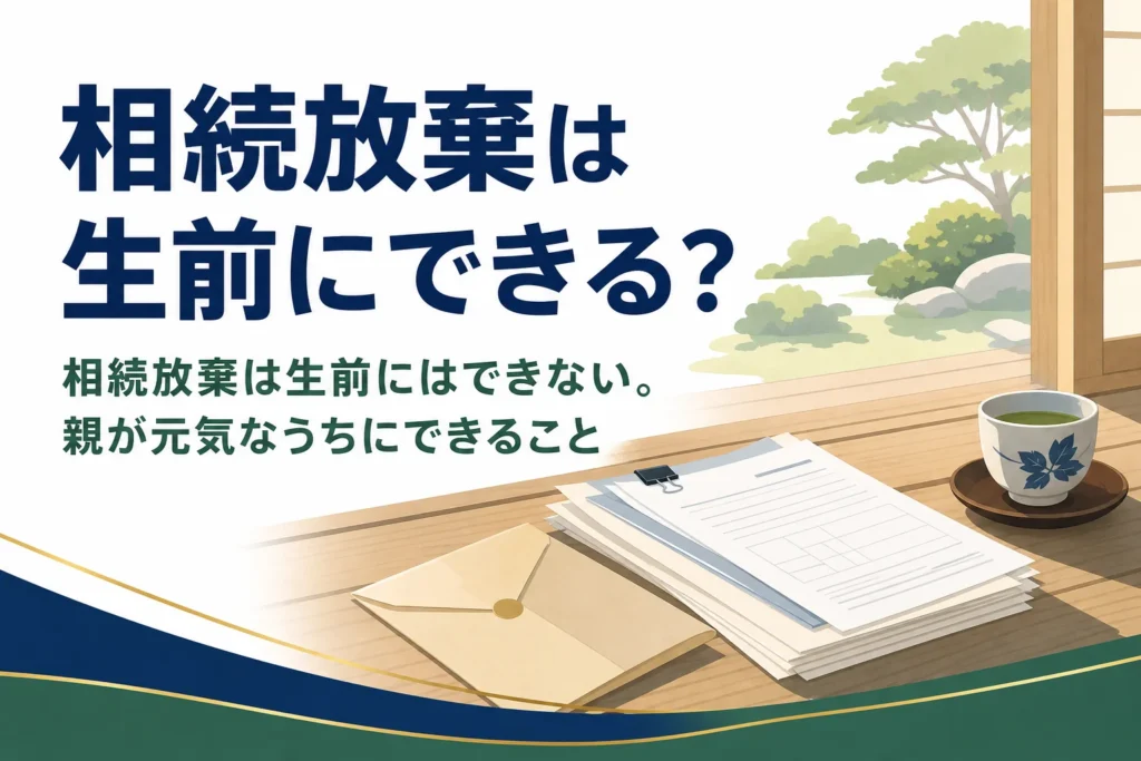 相続放棄を生前にできるかと、親が元気なうちにできる代替策を解説する記事のアイキャッチ