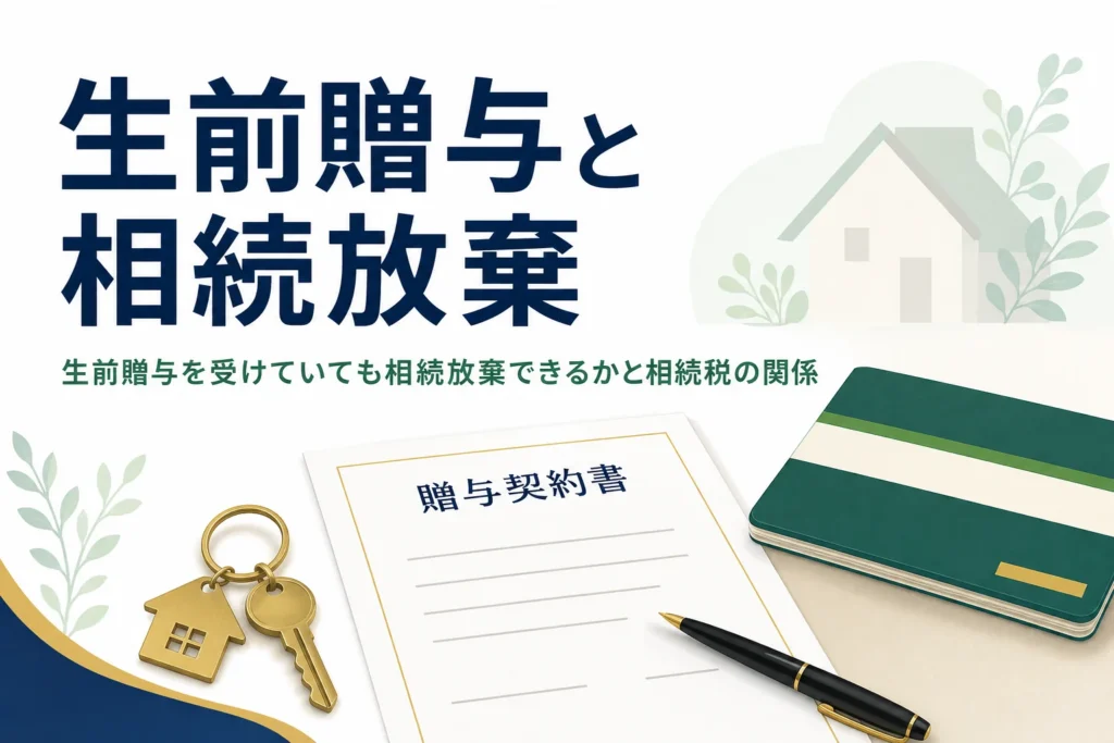 生前贈与を受けていても相続放棄できるかと相続税の関係を解説する記事のアイキャッチ