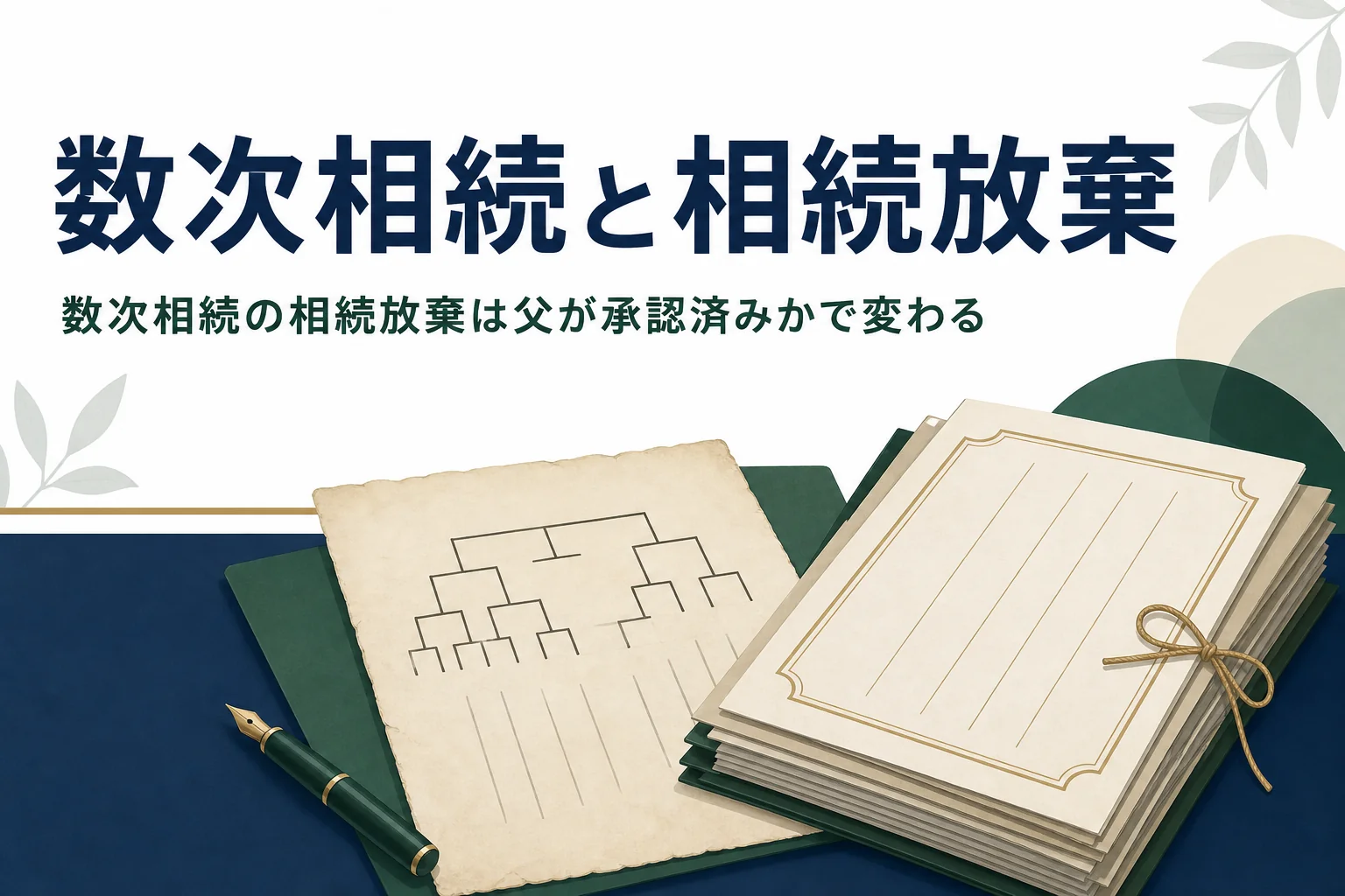 数次相続の相続放棄は父が承認済みかで変わるを解説する記事のアイキャッチ