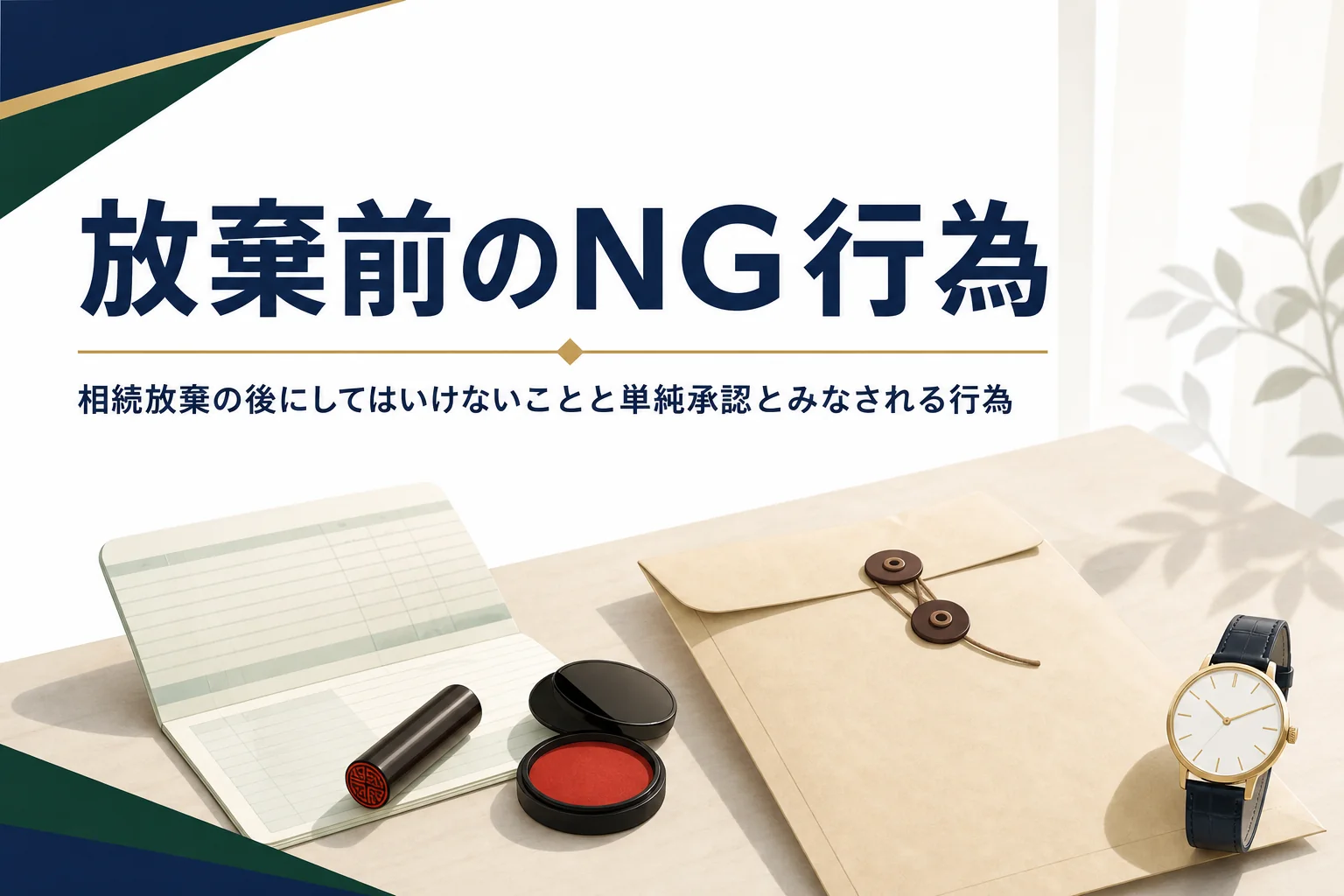 相続放棄の前後にやってはいけない単純承認とみなされる行為を解説する記事のアイキャッチ