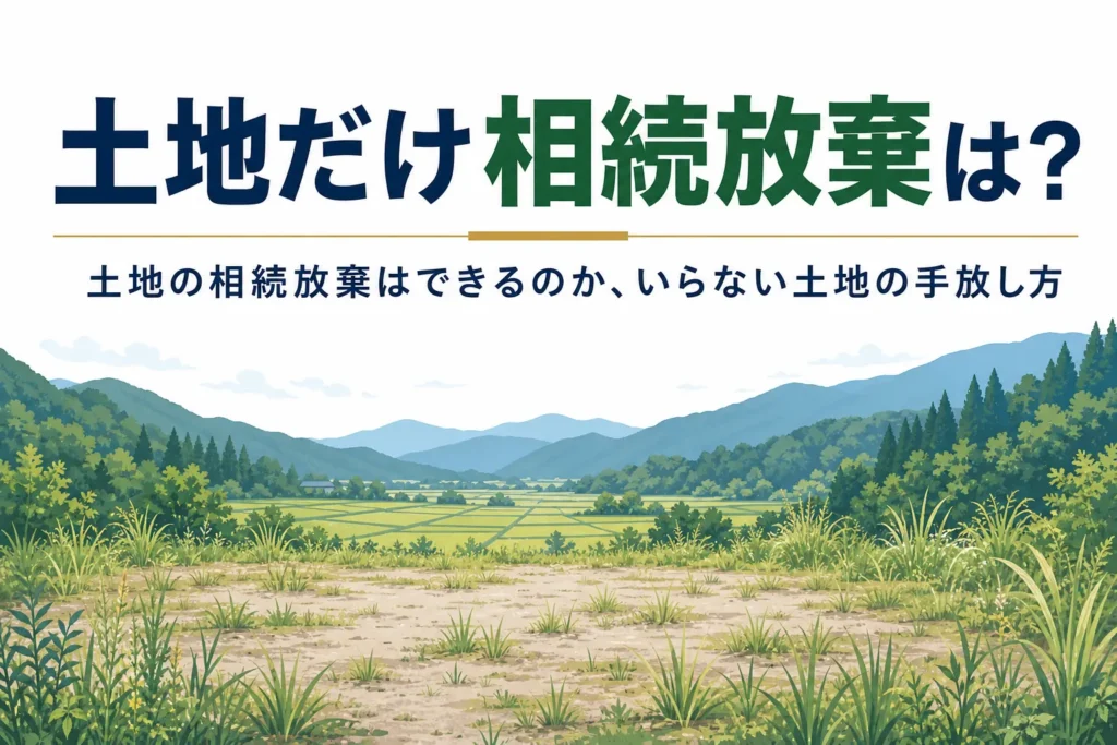土地だけの相続放棄の可否と、いらない土地・農地・山林の手放し方を解説する記事のアイキャッチ