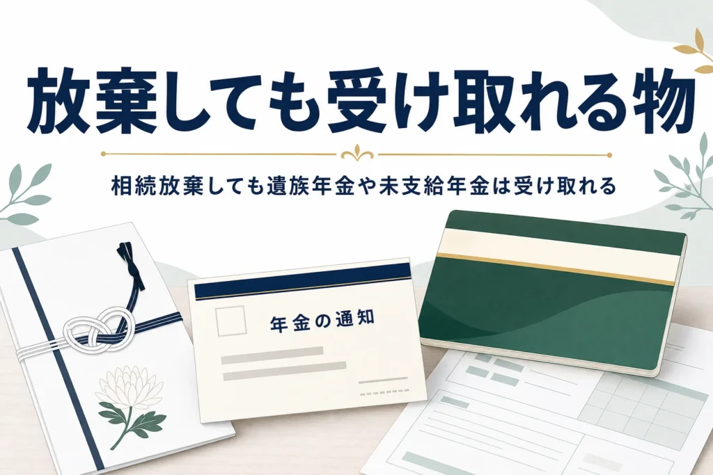 相続放棄しても遺族年金などを受け取れるかを解説する記事のアイキャッチ