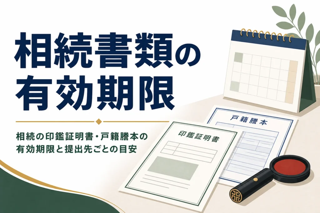 相続手続きで使う印鑑証明書と戸籍謄本の有効期限を解説する記事のアイキャッチ